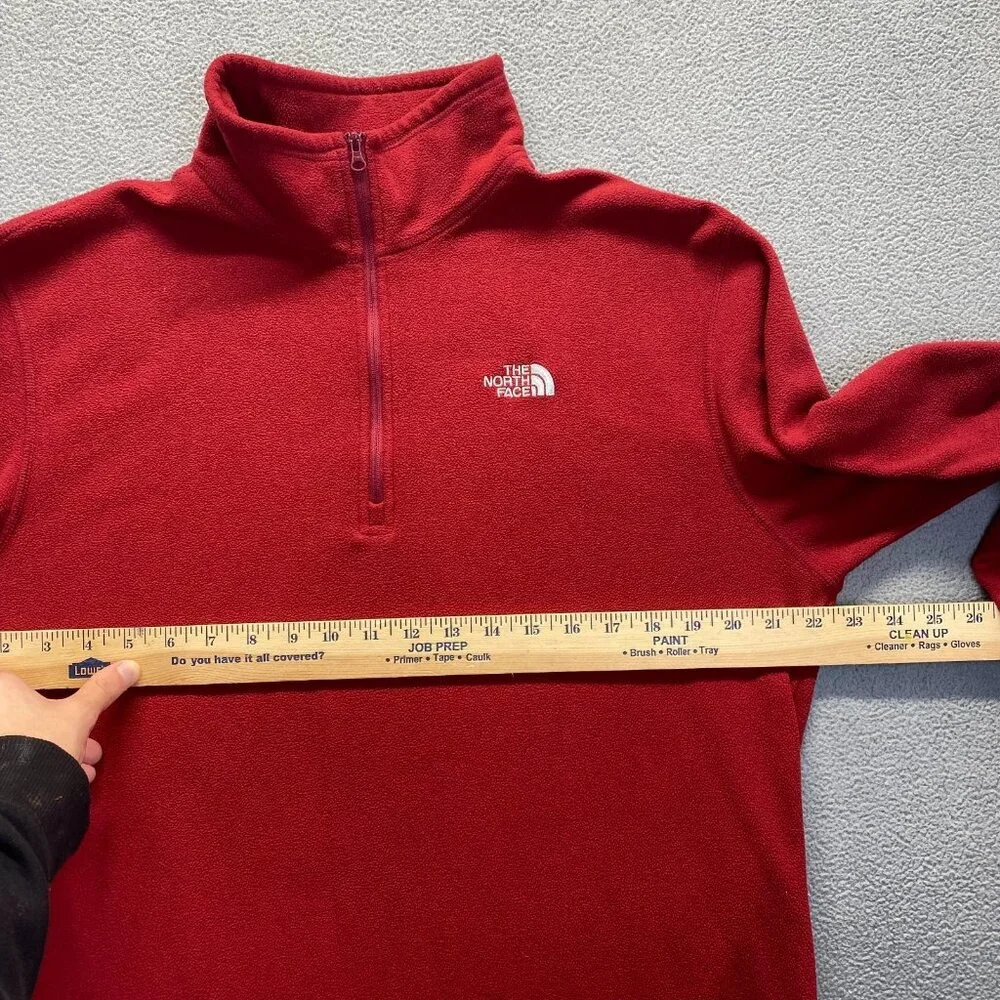 The North Face Fleece Red 1/4 Zip Mid Layer‎ Hiking Walking Mens Sweater ,Size L